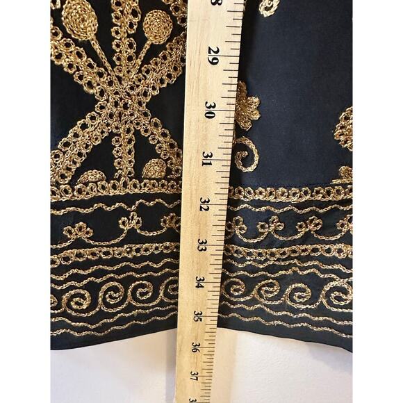 Vintage Y2K Womens Nanette Lepore Silk Black Gold Brocade Whimsigoth Size 4 - Picture 7 of 7